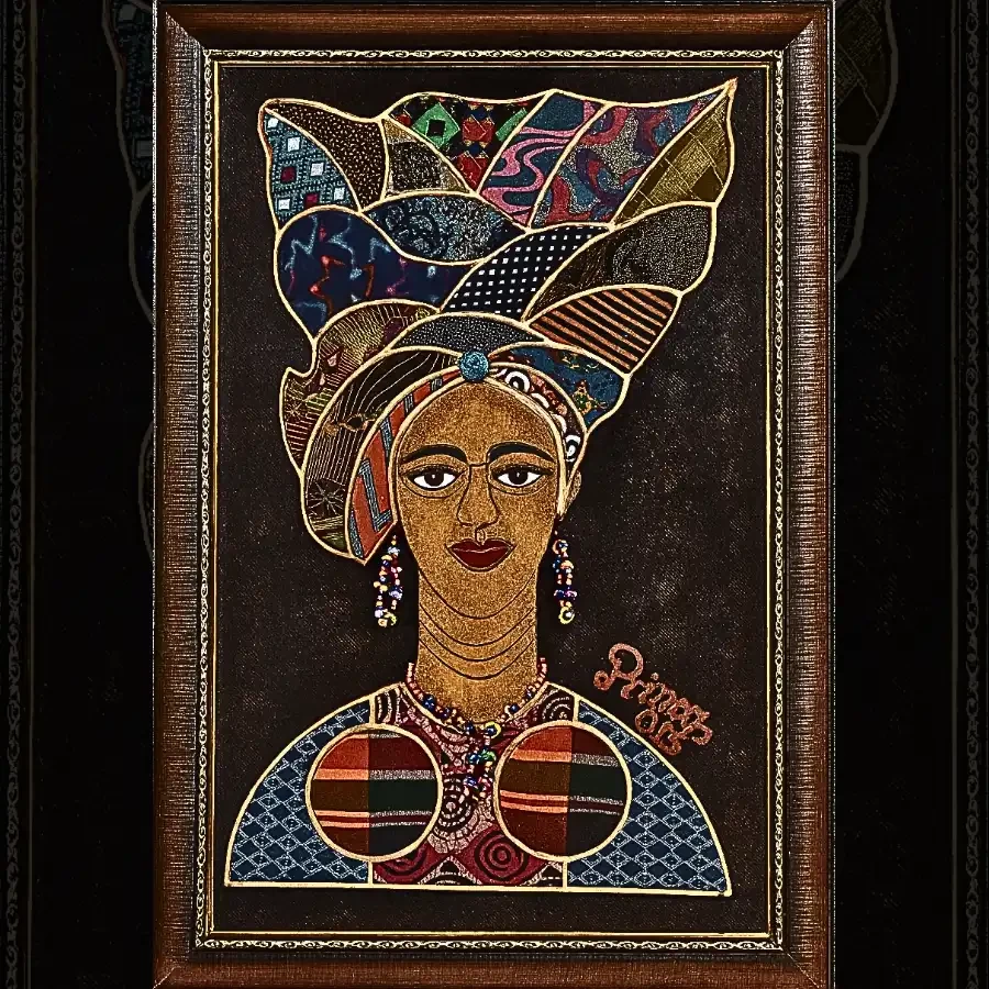 Imperium “Queen of Heritage” – African Woman in Vibrant Gele Artwork